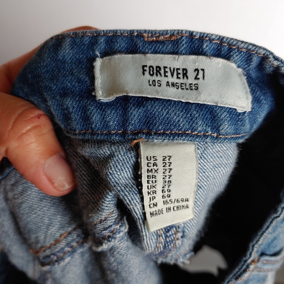 Denim patchwork mini skirt sz 27 - Picture 3 of 4